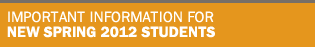 Fall 2012: New Student information