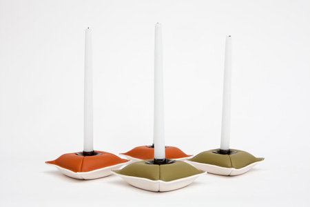 "Tuft" candle holders by Benjamin Billick