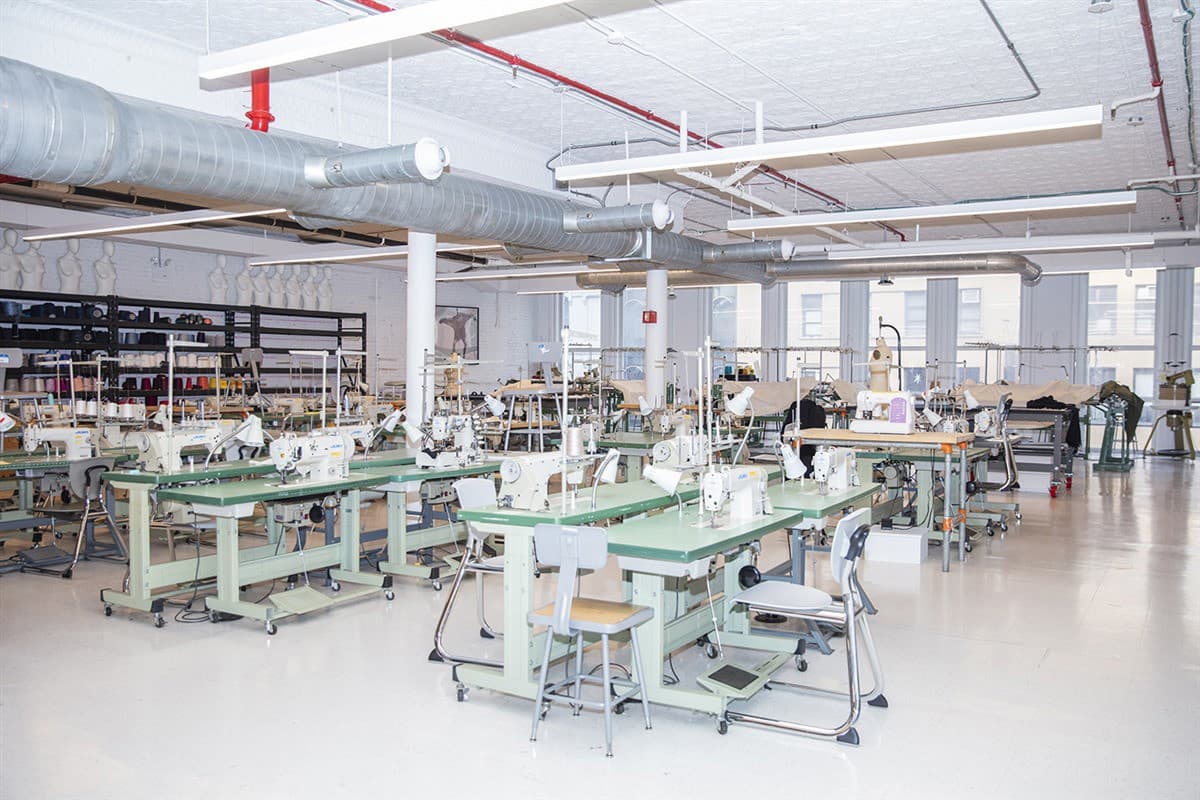 Studio with student work tables