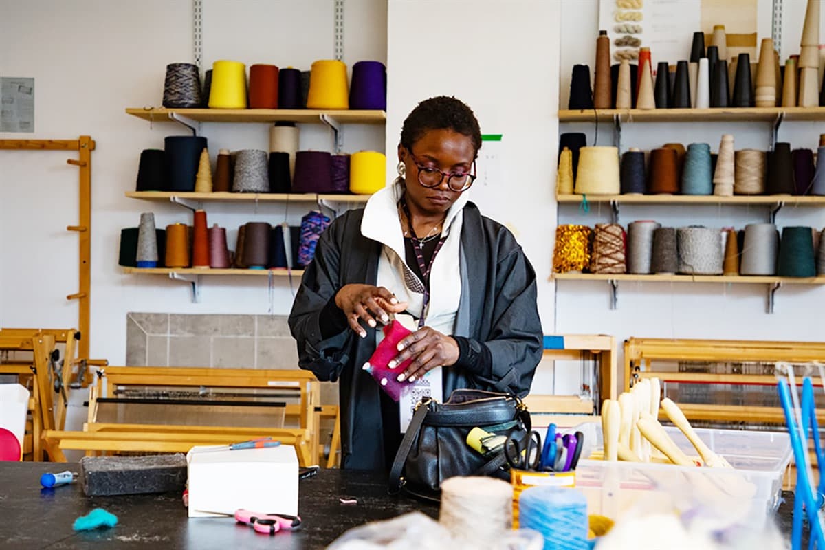 Alumni participate in “Felt Feelings: A Hands On Maker Center Workshop” led by Parsons School of Design staff as part of Alumni Day during Reunion weekend.