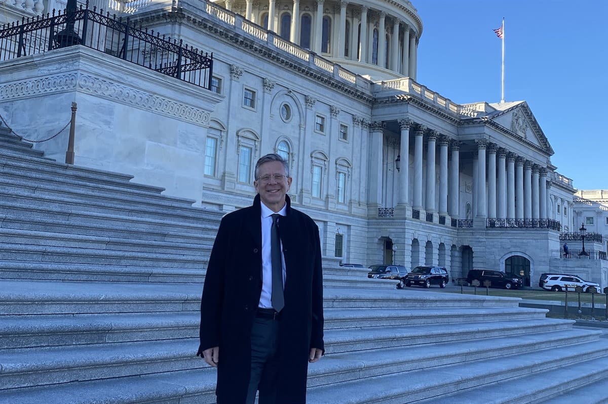 President Towers at the US Capitol Building to Advocate for Higher Education Funding