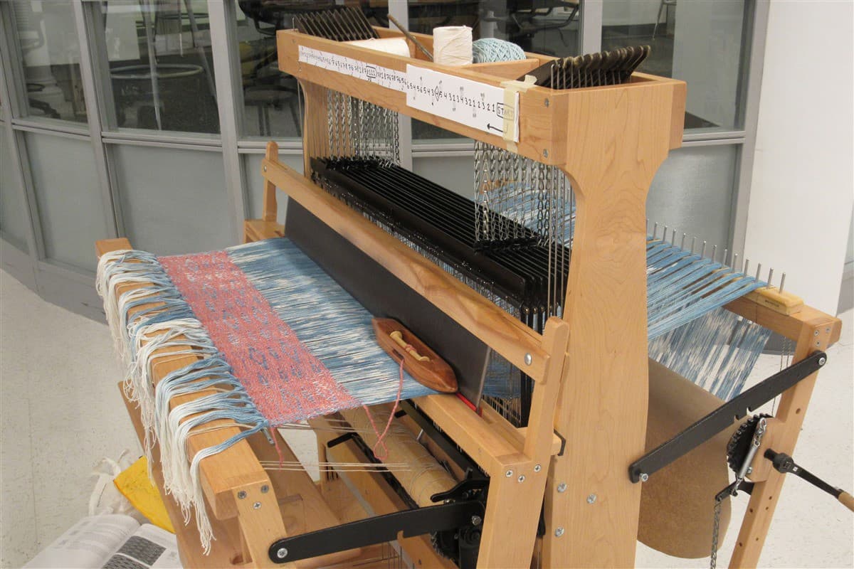Work in progress on a loom